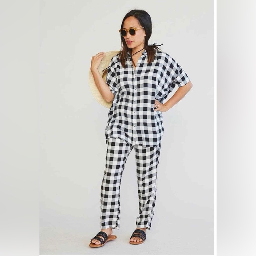 COPY - Sonnet James gingham playsuit top bottom pants checkered matching set
